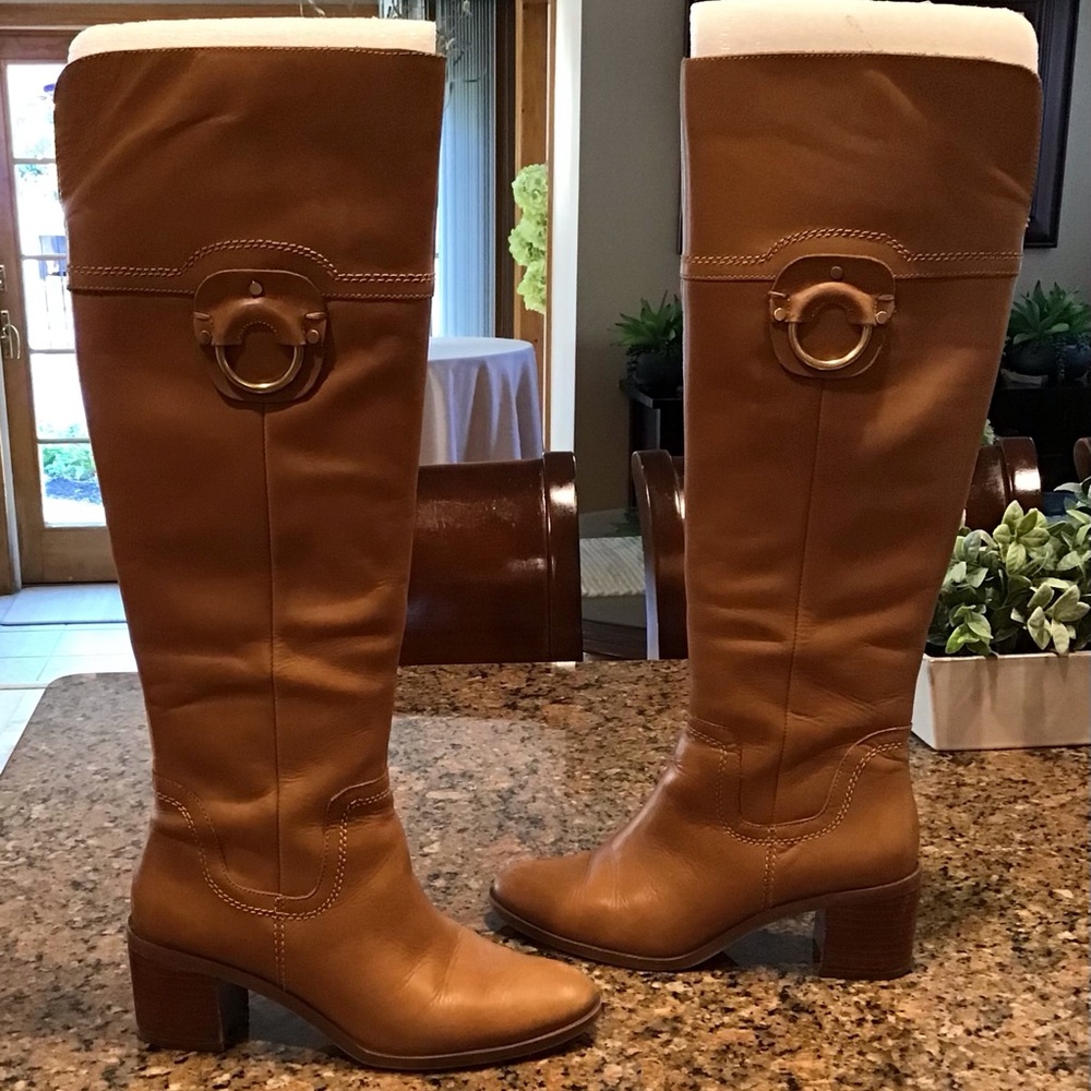 Women’s Franco Sarto Beckford Whiskey Tan Leather knee high boots